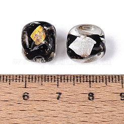 Handgefertigte Gold-und Silberfolie Glasperlen&nbsp;FOIL-Q003-01B