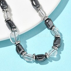 Bracelets tressés en cristal de quartz naturel et perles d'hématite synthétique non magnétique pour hommes et femmes&nbsp;BJEW-Z148-08P-01