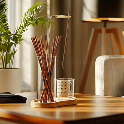 8-förmiger Räucherstäbchenhalter aus Glas für Stäbchen&nbsp;AJEW-WH0816-421