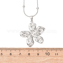 Halsketten mit strukturiertem Blumenanhänger aus Edelstahl 304 für Damen&nbsp;NJEW-C117-01A-P