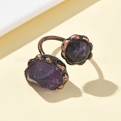 Natürlichen Amethyst Ringe&nbsp;RJEW-B122-04R-06