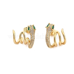 Aretes de latón con micro pavé de circonio cúbico para mujer&nbsp;LS-EJEW-F352-03G