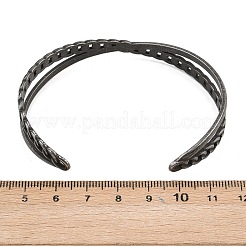 Criss-Cross-Armreife aus chirurgischem Edelstahl 316&nbsp;BJEW-C125-09AS