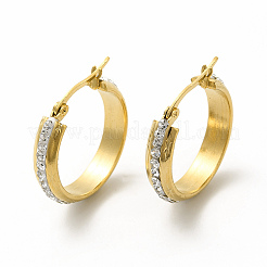 Orecchini a cerchio con strass di cristallo&nbsp;EJEW-M214-16D-G