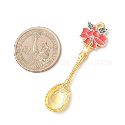 4 Stück Weihnachtslegierung Emaille Löffel Anhänger Ornament&nbsp;AJEW-JD00023
