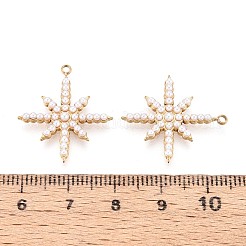 Sternanhänger aus Edelstahl 304 und ABS-Kunstperlen&nbsp;STAS-T071-20G