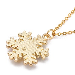Colliers pendentif flocon de neige en alliage émaillé&nbsp;NJEW-JN03314