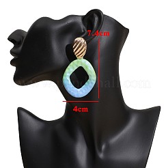 Orecchini pendenti a rombo in lega per cottura&nbsp;WG48396-01