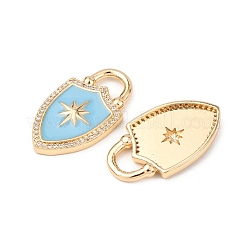 Pendentifs en émail de zircone cubique transparente en laiton micro pavé&nbsp;KK-G543-11G-02