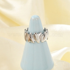Offene Manschettenringe aus 304 Edelstahl mit Herzmotiv für Damen&nbsp;RJEW-G338-19P