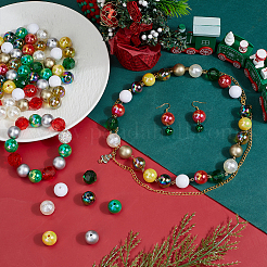 Kit de perles rondes en acrylique et en argile polymère à faire soi-même pour Noël&nbsp;DIY-PH0033-16