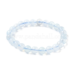 Stretch-Armbänder aus natürlichem Aquamarin mit runden Perlen für Männer und Frauen&nbsp;BJEW-U034-01C-02
