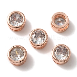 Ciondoli diapositiva in ottone placcato a cremagliera con micro pavé di zirconi&nbsp;KK-C020-13RG