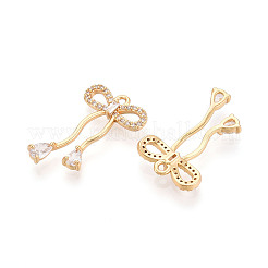 Pendentifs en laiton zircon cubique transparent&nbsp;KK-T078-08G-02