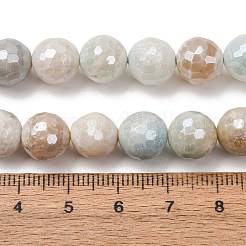 Galvanisierte Stränge aus natürlichen Amazonit-Blumenperlen&nbsp;G-B191-A03-10mm
