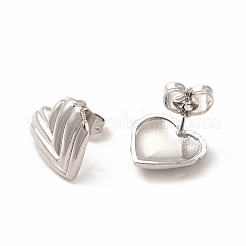 Orecchini a bottone in ottone con placcatura a cuore per donna&nbsp;EJEW-H091-28P