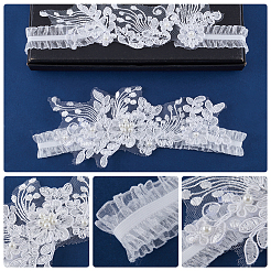 Ligas de novia elásticas de encaje&nbsp;AJEW-WH0347-96