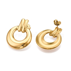 Boucles d'oreilles à tige en acier inoxydable 304 avec placage ionique (IP)&nbsp;EJEW-G395-36G