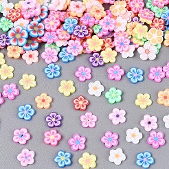 Cabochons en pâte polymère faits main en forme de fleur&nbsp;CLAY-T022-11A