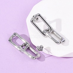 Pendientes colgantes rectangulares huecos de acero inoxidable 304&nbsp;EJEW-Z135-01P