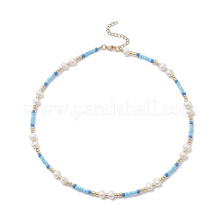 Collana di perle d'imitazione acriliche e semi di vetro per le donne&nbsp;NJEW-JN04278