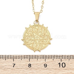 Collar con colgante de acero inoxidable 304 con pentagrama de cabra demoníaca&nbsp;NJEW-M096-39G