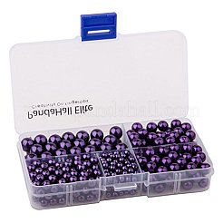 Umweltfreundliche gefärbte Glasperle runde perlmuttfarbene Perle&nbsp;HY-PH0003-RB099-B