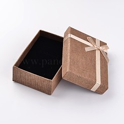 Kraft Baumwolle gefüllt Rechteck Pappe Schmuck Set Boxen mit Bogenknoten&nbsp;CBOX-D028-04