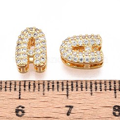 Perle di zirconi cubici trasparenti in micro pavè di ottone&nbsp;KK-T071-17G-A