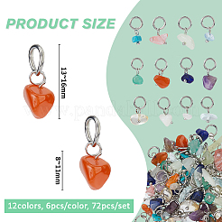 72 pendentif en pierres précieuses et en éclats de verre mélangés de 12 couleurs&nbsp;PALLOY-FH00123