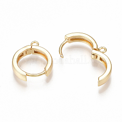 Fornituras del pendiente de aro huggie de latón&nbsp;X-KK-S350-069G
