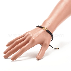 Geflochtenes Perlenarmband aus Legierungsanker&nbsp;BJEW-JB07845