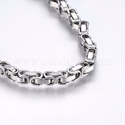 Bracciali a catena bizantina in acciaio inossidabile 201 resistenti all'ossidazione&nbsp;BJEW-F331-06P