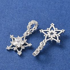 Europäische Anhänger mit klarem Zirkonia in Pavé-Fassung aus Messing&nbsp;CU-CBAEC99-26S