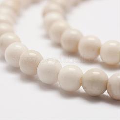 Natürliche weiße Jade Perlenstränge&nbsp;G-G666-09