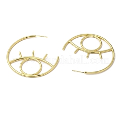 Boucles d'oreilles à œil creux en laiton plaqué en rack&nbsp;EJEW-F315-03G-03