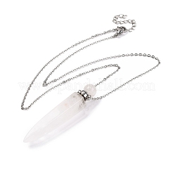 Colliers avec pendentif en forme de bouteille de parfum en pierre naturelle mélangée&nbsp;G-B089-02P