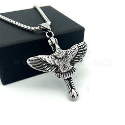 Collares con colgante de águila de acero inoxidable 304 estilo hip hop vintage para hombres y mujeres.&nbsp;ZO0098