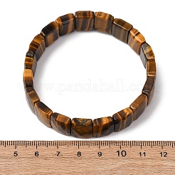 Bracelets extensibles unisexes en perles œil de tigre naturel&nbsp;G-K303-02A