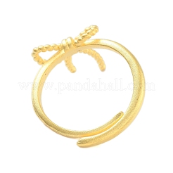 Verstellbare Ringe aus Messing mit Schleife für Damen&nbsp;RJEW-L120-016G-01