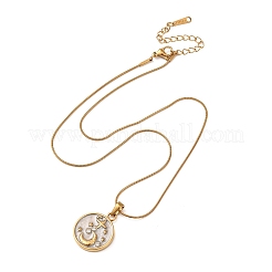 Colliers pendentifs en acier inoxydable 304 avec strass et cristal pour femmes&nbsp;NJEW-F378-01G-01