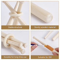16 Satz Mini-Baseballhalter aus Holz&nbsp;AJEW-WA0001-84