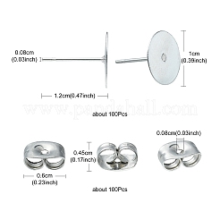 100 Stück Ohrstecker-BeZubehör aus 304 Edelstahl&nbsp;STAS-YW0001-43B