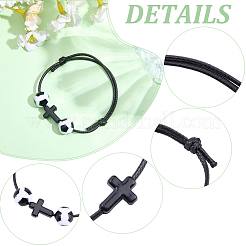 Bracelet tressé en perles acryliques sur le thème du sport (30 pièce)&nbsp;BJEW-BM00013