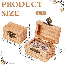 Ringschachteln in Würfelform aus Holz und Eisenschwamm&nbsp;CON-WH0200-07C