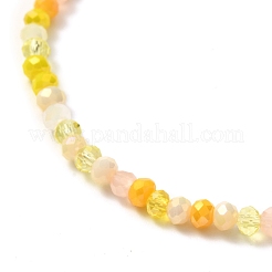 Bracelet extensible en perles de verre rondes à facettes pour femme adolescente&nbsp;BJEW-JB07072-05