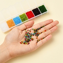 3500 Stück 7 Farben 12/0 runde Saatperlen aus Glas&nbsp;SEED-YW0001-21
