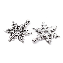 Pendentifs en alliage de style tibétain flocon de neige de Noël&nbsp;TIBEP-YW0001-58