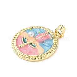 Pendentifs d'émail en laiton &nbsp;KK-D358-01C-G