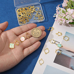 48 Stück 6 Stile Zinklegierung offene Rückseite Lünette Verbinder Charms&nbsp;FIND-CA0011-23